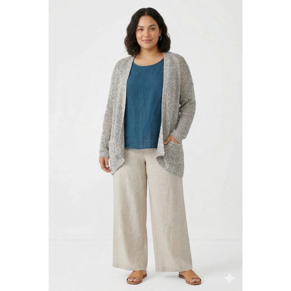 *SOLD* Eileen Fisher Speckled Cotton Knit open cardigan NWT